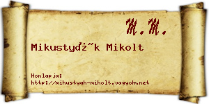 Mikustyák Mikolt névjegykártya